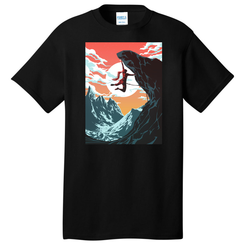 Climbing Girl Vector Art Basic T-shirt | Artistshot