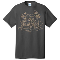 Skull Mushroom Morel Mycologist Goth Mushroom Skeleton Basic T-shirt | Artistshot