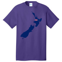 Flag Map Of New Zealand Basic T-shirt | Artistshot