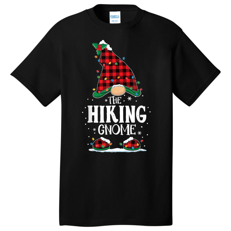 Hiking Gnome Plaid Christmas Lights Matching Family Pajama T Shirt Basic T-shirt by ormtbkluss | Artistshot