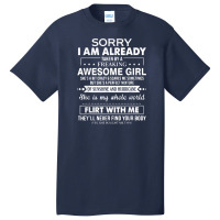 Mens Sorry I'm Already Taken By A Freaking Awesome Girl Basic T-shirt | Artistshot