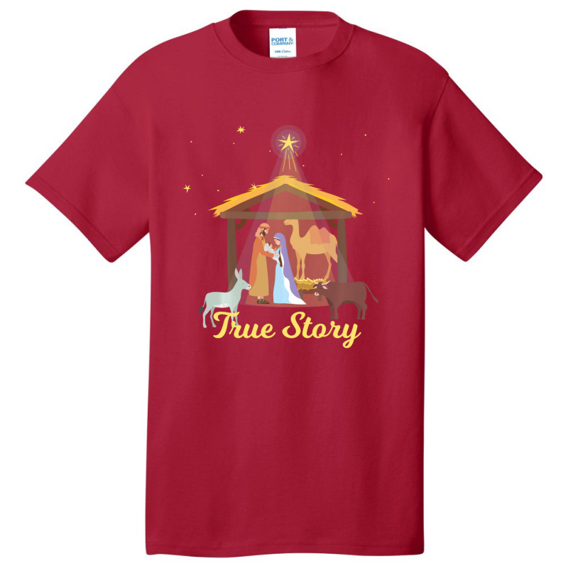 True Story Christmas Advent Nativity Scene North Star Basic T-shirt by behindcedar22 | Artistshot