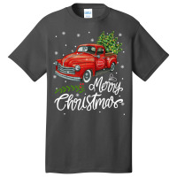 Vintage Wagon Red Truck Christmas Tree Pajama Family Xmas Basic T-shirt | Artistshot