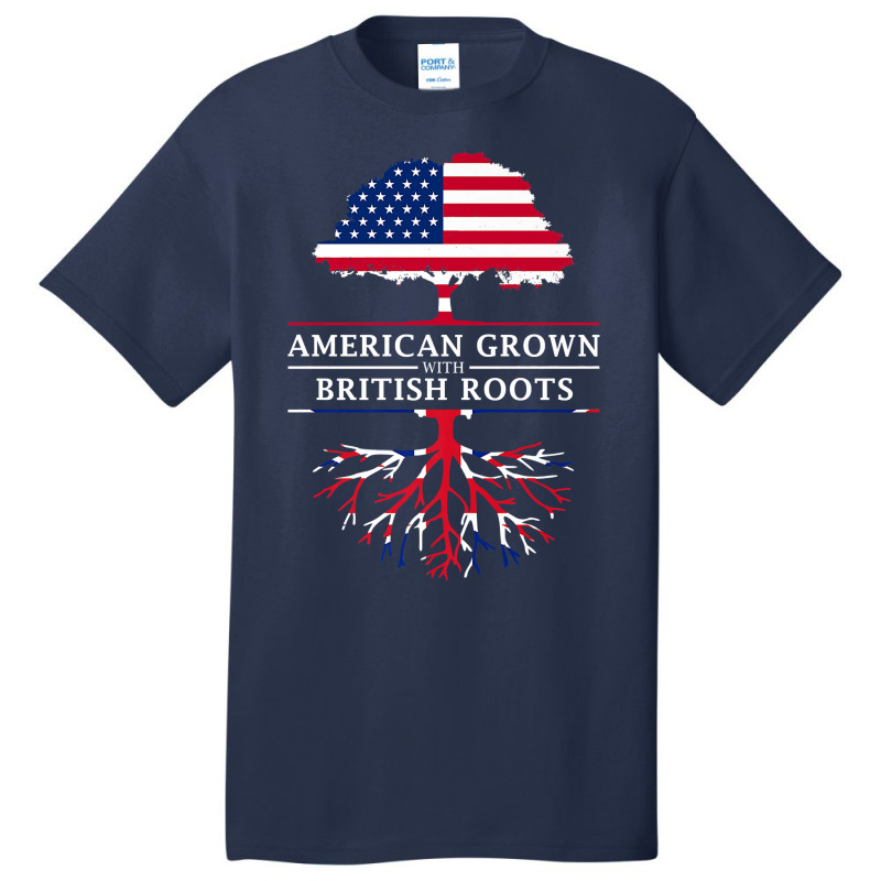 American Grown British Roots  Britain Union Jack Basic T-shirt | Artistshot