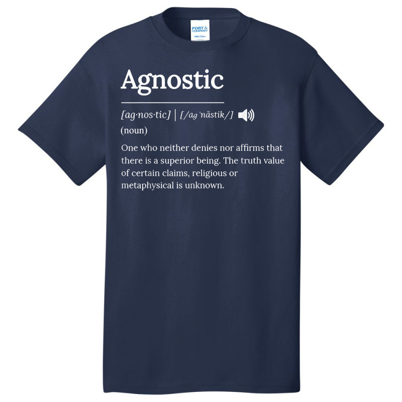 Agnostic Definition Theism Religion Art T Shirt Basic T-shirt | Artistshot