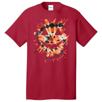 Orange Tie Dye Jack O Lantern Face Hippie Halloween Basic T-shirt | Artistshot