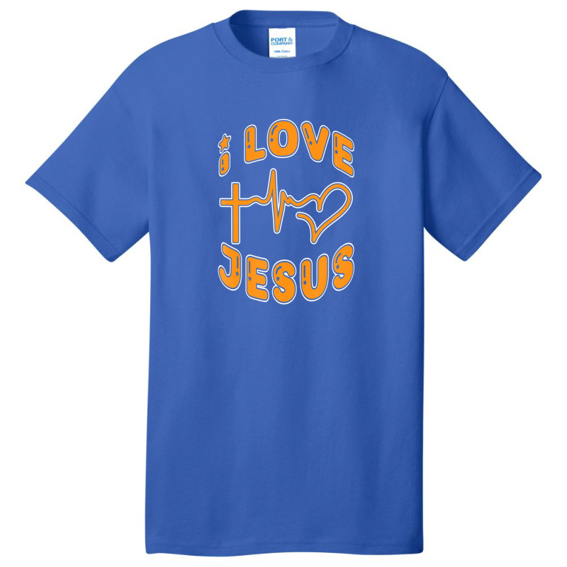 I Love Jesus Christ With Heartbeat Pulse Christian Christmas Basic T-shirt | Artistshot