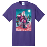 Christmas Vintage Pink Santa Claus Basic T-shirt | Artistshot