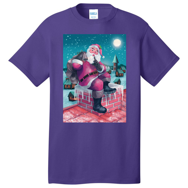 Christmas Vintage Pink Santa Claus Basic T-shirt | Artistshot