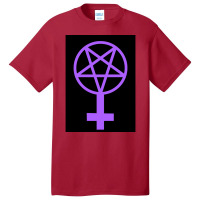 Feminist Pentagram--purple On A Black Background Basic T-shirt | Artistshot