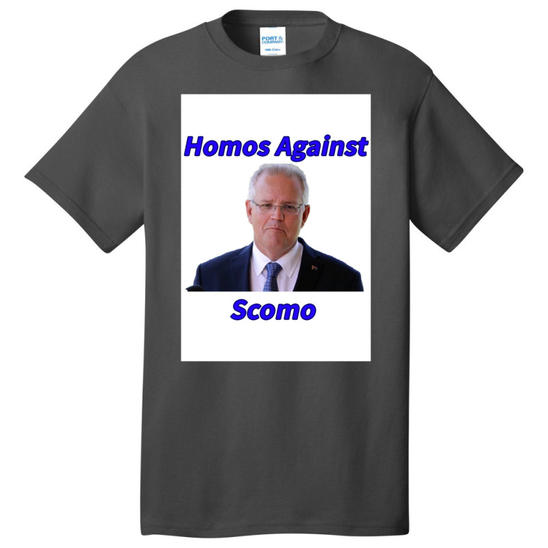 Homos Against Scomo Basic T-shirt by QUANVY | Artistshot