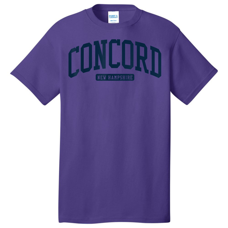 Concord New Hampshire Nh College University Style Navy T Shirt Basic T-shirt by mintywotm | Artistshot