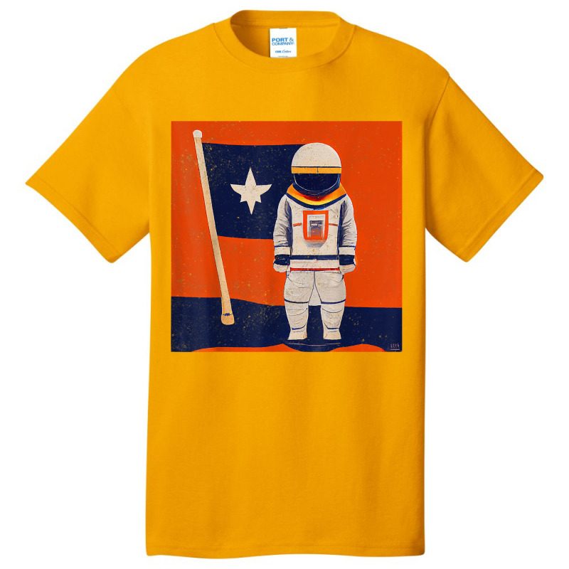 Houston Astronaut Proud And Strong In Space Vintage Retro T Shirt Basic T-shirt | Artistshot