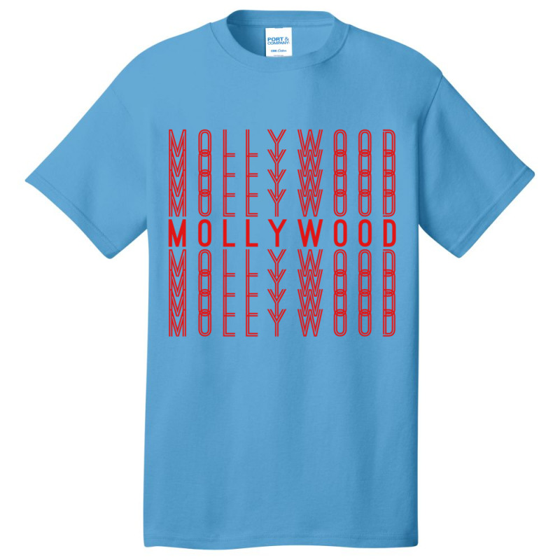 Mollywood Malayalam Indian Movies Repeating Red Text Gift Basic T-shirt by QUANVY | Artistshot