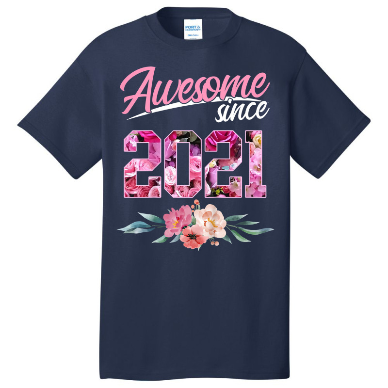 Kids 2 Year Old Floral Birthday Tee Awesome Since 2021 Girls T Shirt Basic T-shirt | Artistshot