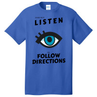 Does Not Listen Or Follow Directions Glasses Blue Eye Basic T-shirt | Artistshot