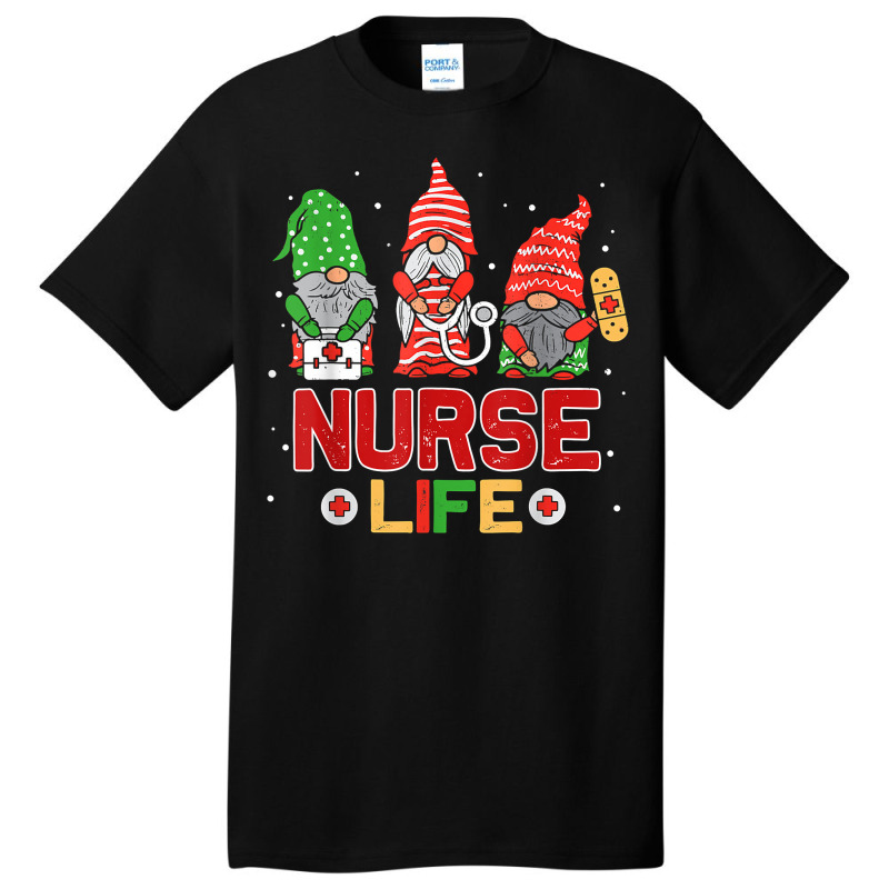 Nurse Life With Christmas Gnomes Xmas Nurse Gnome Men Women T Shirt Basic T-shirt | Artistshot