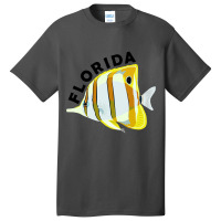 Florida Butterfly Fish, Tropical Coral Marine Animal Basic T-shirt | Artistshot