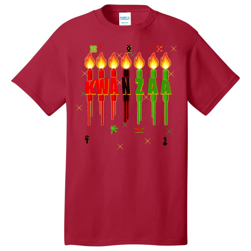 Kwanzaa Kinara Set Dripping Candles Symbols Seven Principles Pullover Basic T-shirt by kadejahdomenick | Artistshot