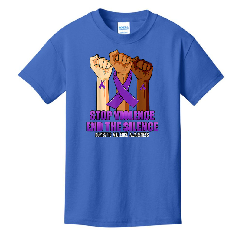 Domestic Violence Awareness Stop Violence End Silence Hand T Shirt Basic Youth T-shirt by emaliekrein | Artistshot