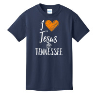 Womens I Love Jesus And Tennessee Shirt Orange Heart Cute Fan Gift V-n Basic Youth T-shirt | Artistshot