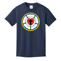 Lutheran Martin Luther Heart Rose Concords Reformation Cross Pullover  Basic Youth T-shirt | Artistshot