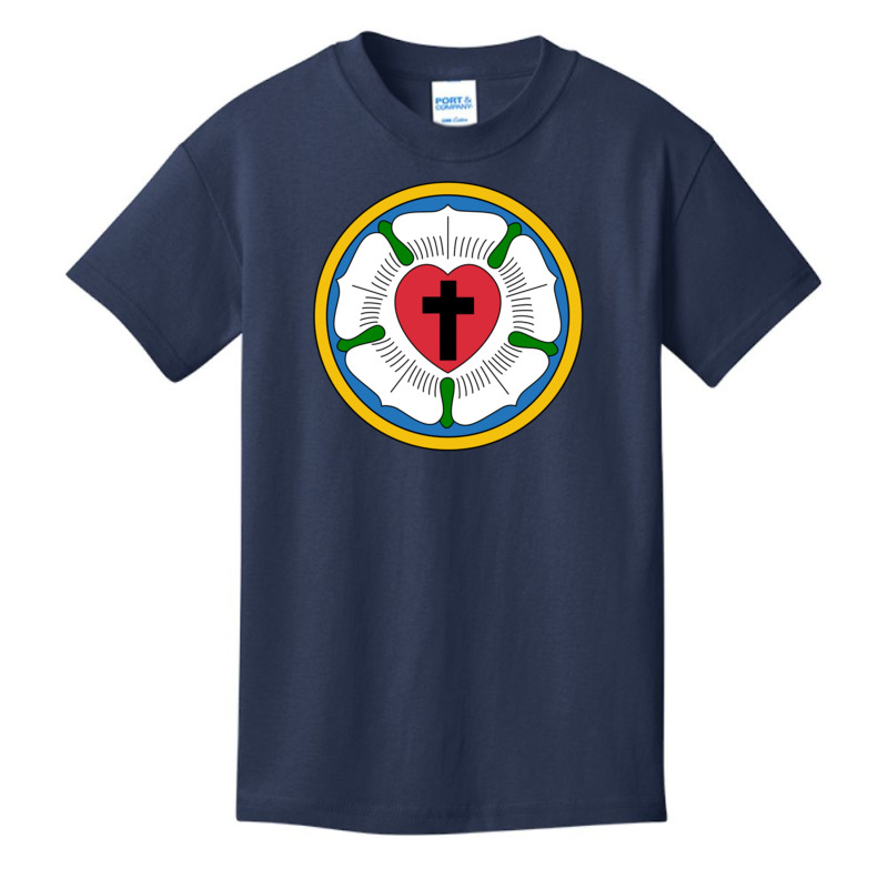 Lutheran Martin Luther Heart Rose Concords Reformation Cross Pullover  Basic Youth T-shirt by MalcolmJCausby | Artistshot