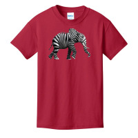 Elephant Anima Cute Zebra Print Wild Forest Running Heavy T Shirt Basic Youth T-shirt | Artistshot