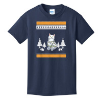 Cat With Christmas Lights Design For Cat Lover T Shirt Basic Youth T-shirt | Artistshot