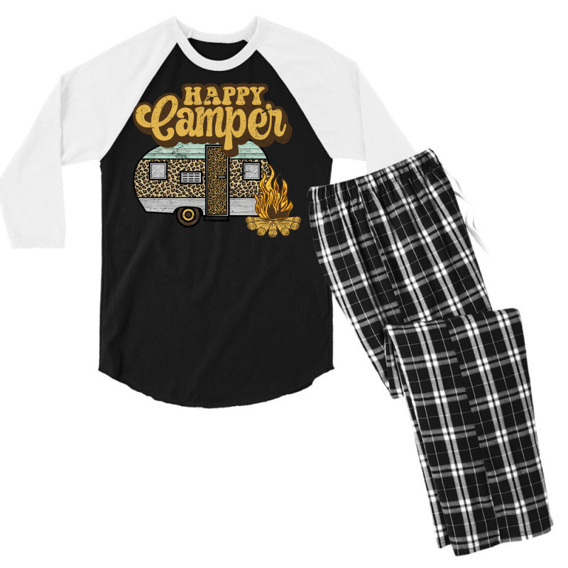 Happy Camper Men's 3/4 Sleeve Pajama Set | Artistshot