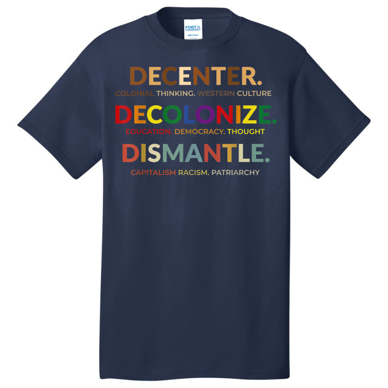 Decenter Decolonize Dismantle Basic T-shirt | Artistshot