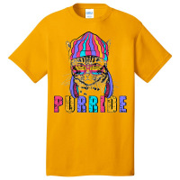 Purride Cat Wearing Pride Glasses Is Feline The Purride Basic T-shirt | Artistshot