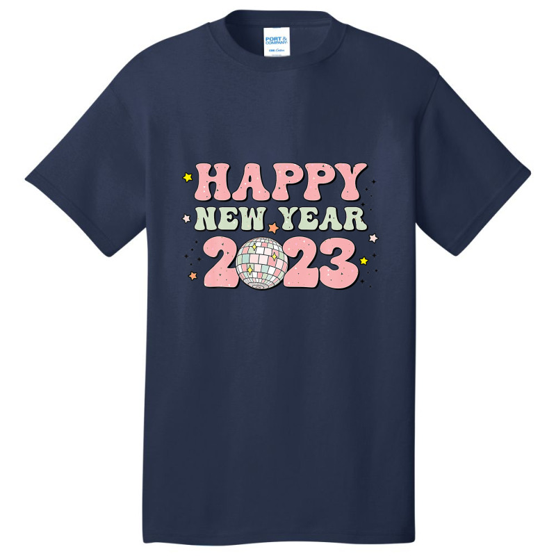 Happy New Year 2023 Groovy Disco Family Christmas Pajamas Basic T-shirt | Artistshot