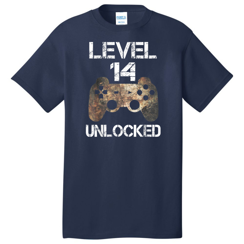 Level 14 Unlocked Boys 14th Birthday 14 Year Old Gamer Basic T-shirt | Artistshot