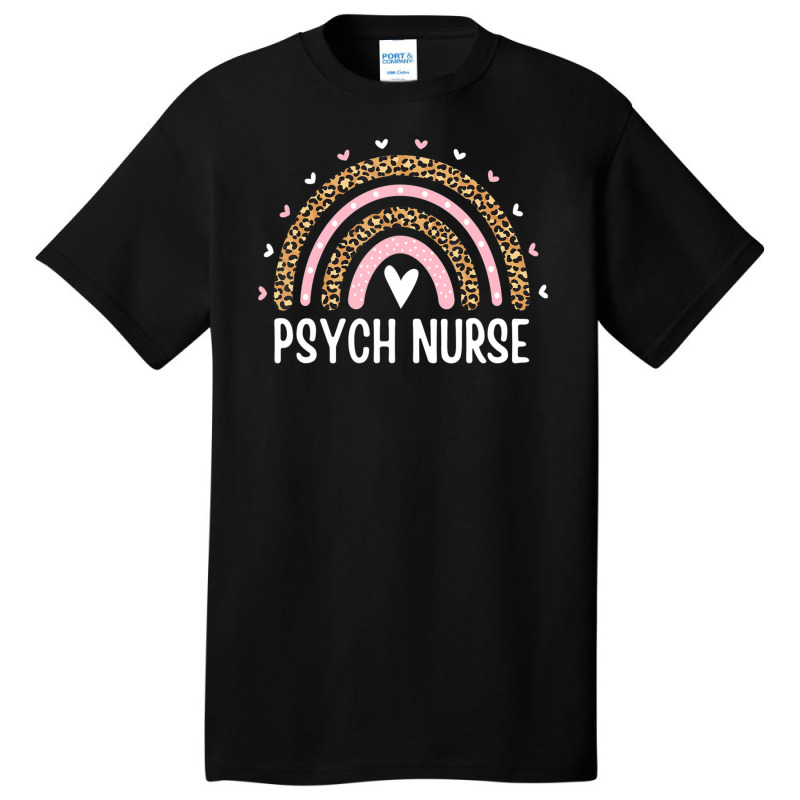 Psych Nurse Nursing Leopard Rainbow Psychiatric Nurse Women Basic T-shirt by Min09 | Artistshot