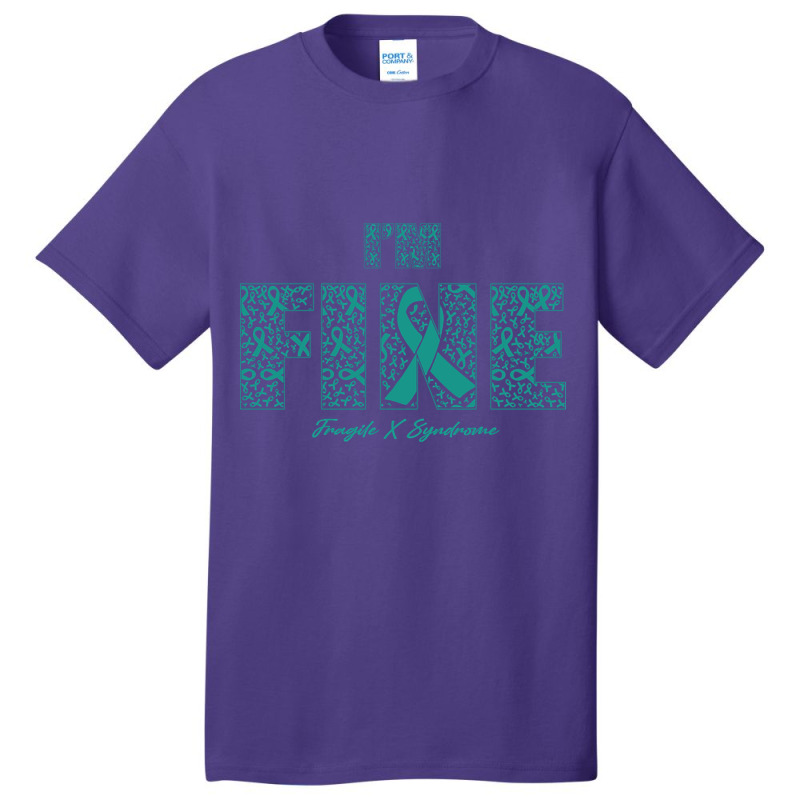 Fragile X Syndrome Awareness Fine Ribbons - In This Family We Fight To Basic T-shirt | Artistshot