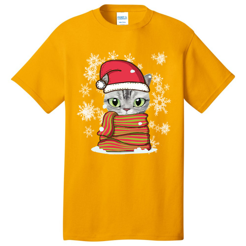 Cat Christmas Lovely Cat Christmas Basic T-shirt by Irena D Good | Artistshot