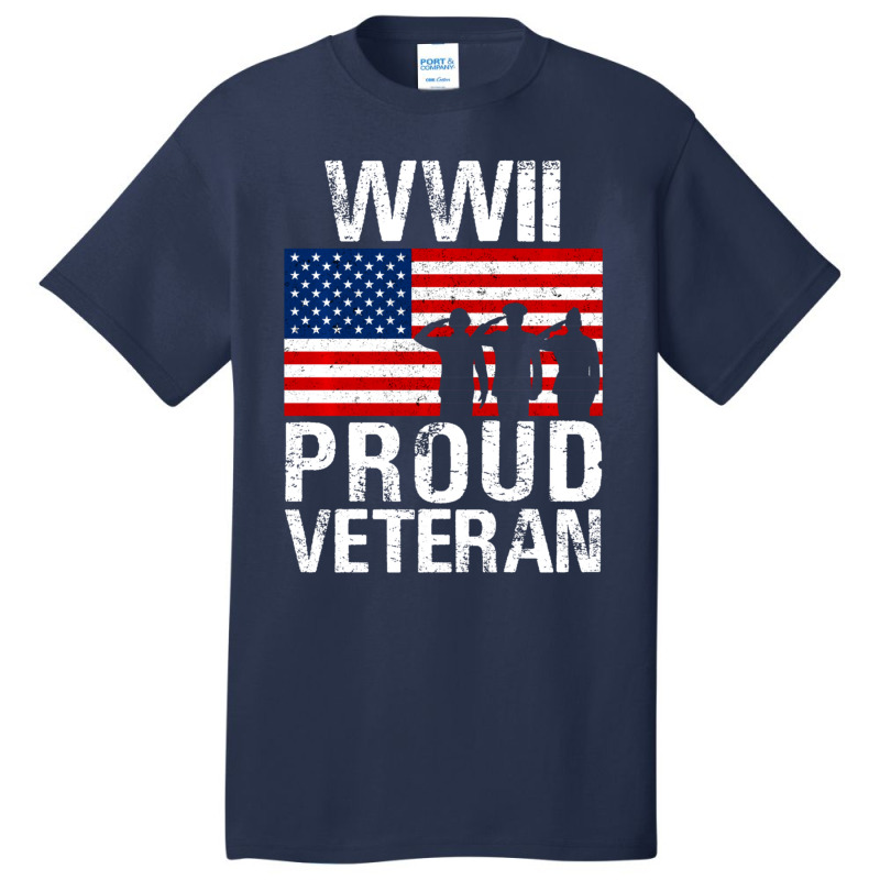 Proud Wwii World War Ii Veteran Gift For Military Men Women Basic T-shirt by bummercaught | Artistshot