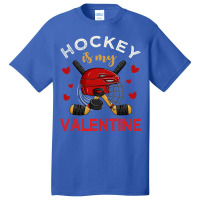 Hockey Is My Valentine Hockey Lover Valentines Day Mens Boys Basic T-shirt | Artistshot