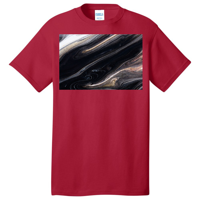 Black Liquid Basic T-shirt by ElaineABernard | Artistshot