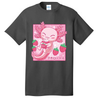 Japanese Strawberry Milk Shake Anime Pink Kawaii Aesthetic Axolotl Mat Basic T-shirt | Artistshot