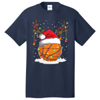 Christmas Basketball Reindeer Funny Santa Hat Xmas Kids Basic T-shirt | Artistshot