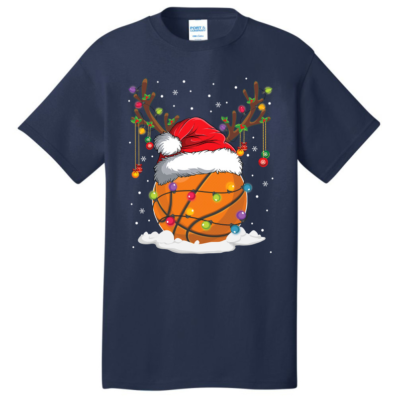 Christmas Basketball Reindeer Funny Santa Hat Xmas Kids Basic T-shirt by Aliceartist | Artistshot