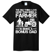 Funny Farming Tractor Retro Farmer Bonus Dad Father's Day Basic T-shirt | Artistshot