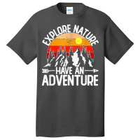 Funny Explore Nature Have An Adventure Retro Forest Basic T-shirt | Artistshot