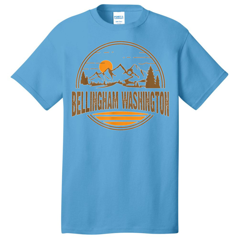 Vintage Bellingham Washington Mountain Print Basic T-shirt | Artistshot