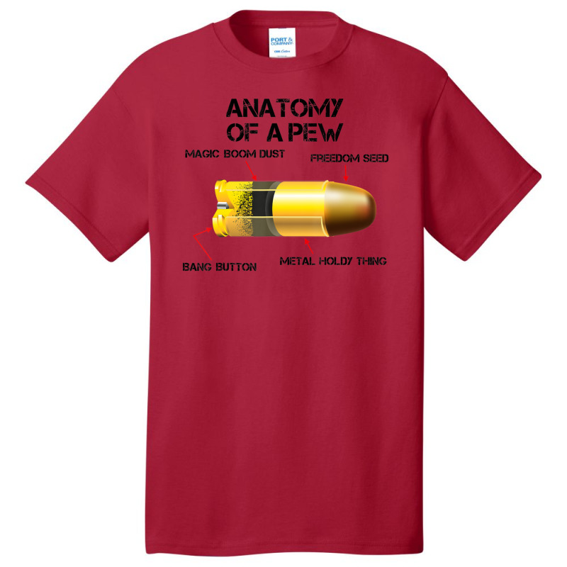 Anatomy Of A Pew Parts Of A Bullet Pro Gun Rights Basic T-shirt by femalesbaubles | Artistshot