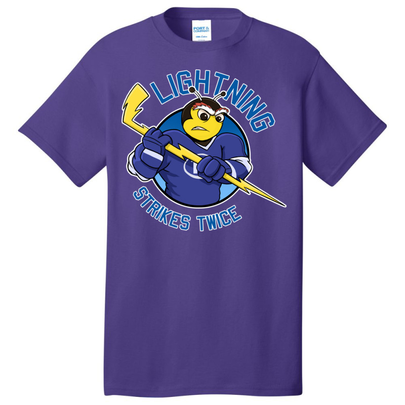 Lightning Strikes Twice Hockey Championsthunderbug Basic T-shirt by JudyRowena | Artistshot