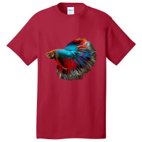 Red Blue Betta Fish Jambrong Basic T-shirt | Artistshot