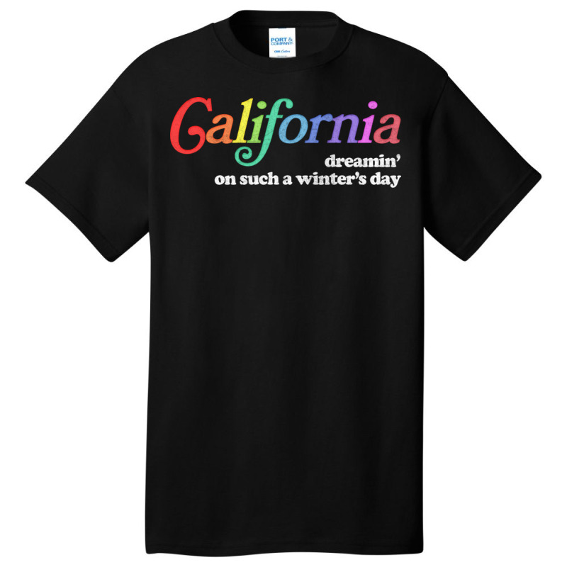 California Dreamin Retro Style Aesthetic Design Basic T-shirt by CaridadAlstott | Artistshot